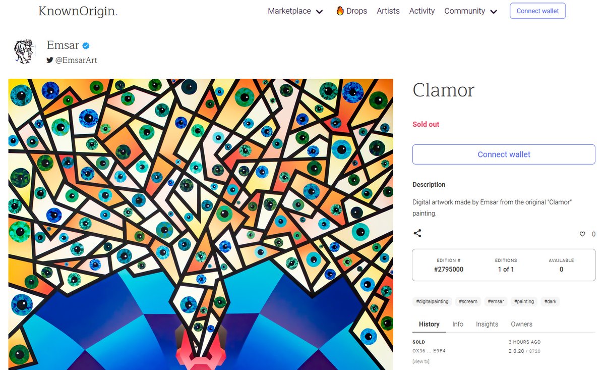 EmsarArt's tweet image. Goodbye Clamor... Farewell Rabia... 👋🚀🚀 muchas gracias to el fantástico @voncosmic and el maravilloso @Dikasso_ for picking up these works on @KnownOrigin_io  🙏🙌 Feeling pumped up and truly grateful for your support mis compadres!! 🤜🤛✨

#NFTCommunity #NFTcollection