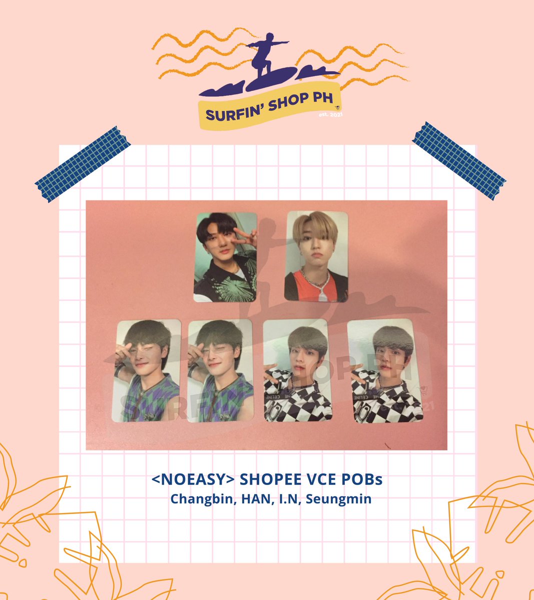 SurfinShopPH's tweet photo. [HELP RT] 

PH  #SSPOnHand
🛒 <NOEASY> Shopee VCE POBs
🛒 avail: changbin, han, i.n (2), seungmin (2)
🛒 QYOP / payo | 1 week reservation
🛒 onhand and ready to ship (from bcd)
🛒 ggx

dm us the member of your choice + your price quote. we will react with '❤️' to acknowledge https://t.co/gcJ4RPfJv6