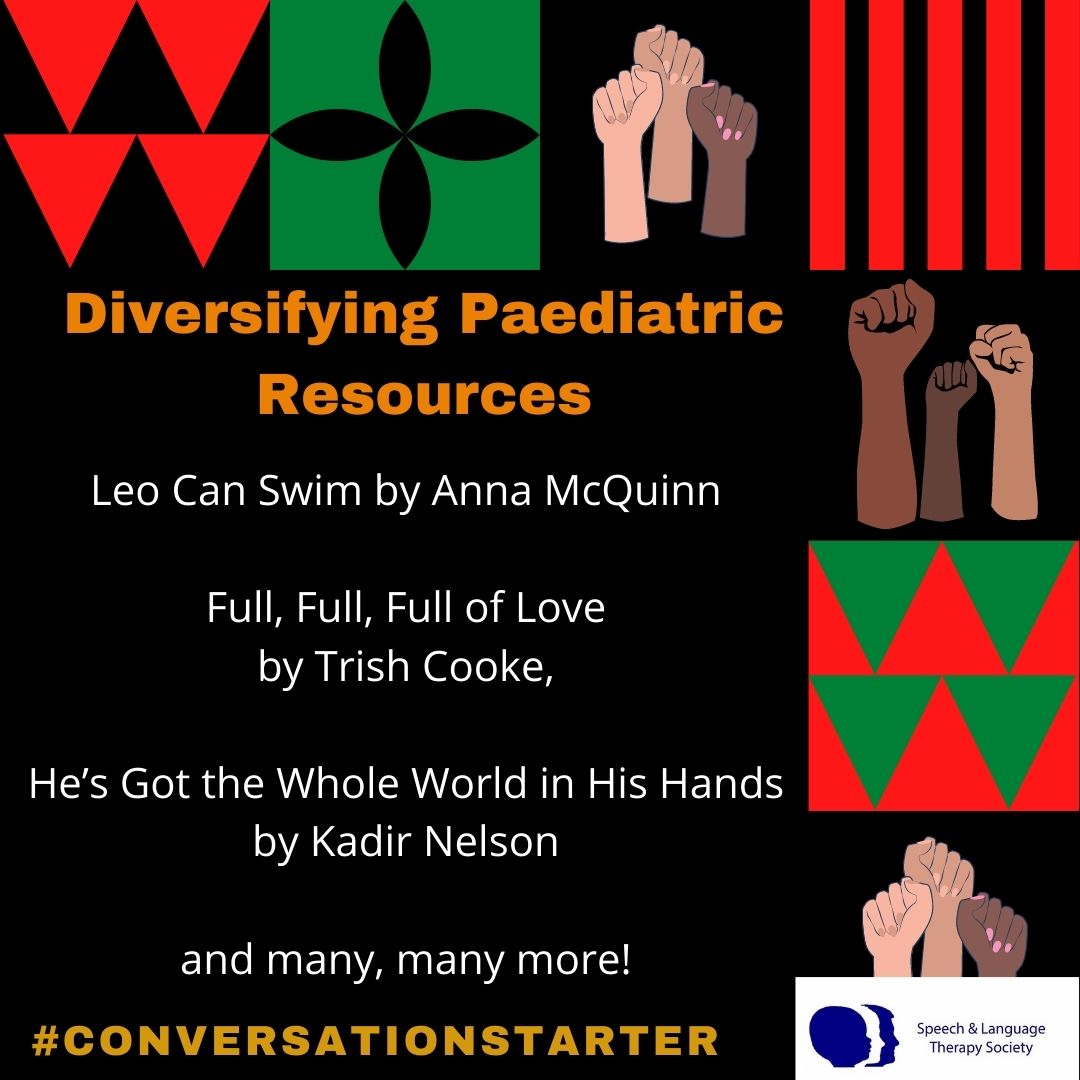 readingSLTsoc's tweet photo. REPRESENTATION MATTERS! Have you thought about the resources you use in therapy and what message they are sending to the children you work with? How representative is the evidence we use? The assessments we carry out? #BHM #ConversationStarter #UORSLTSoc #SLT2B https://t.co/7oeV3Do4ua