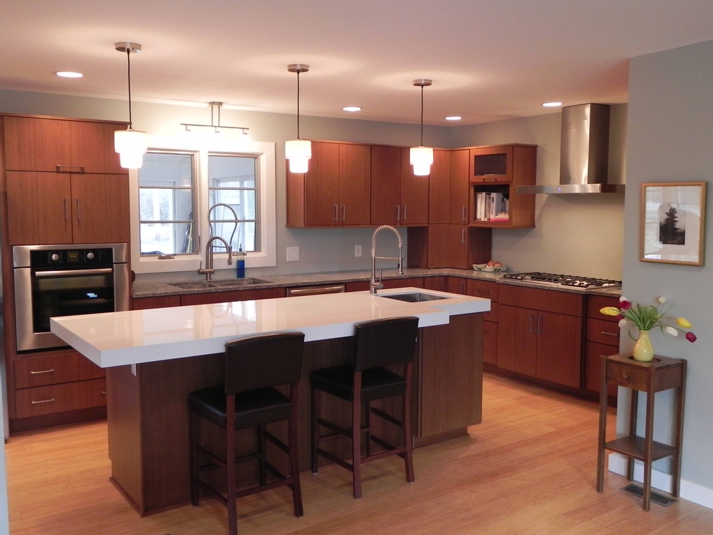 Large contemporary l-shaped open plan kitchen in Indianapolis.

#woodcabinets #interiordesign #design #kitchendesign #style #kitchendecor #kitchen #cabinets #cabinetdesign #kitchencupboards #kitchenorganization #kitchencabinets