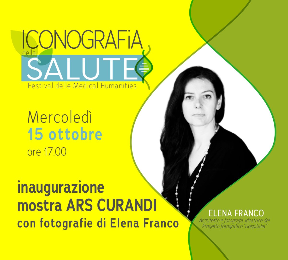 AziendaOspAL's tweet photo. 📌 Ci sarà anche ELENA FRANCO al Festival delle Medical Humanities con la mostra 👉 [ARS CURANDI]

Vi aspettiamo il 15 ottobre alle ore 17 per l'inaugurazione
📍 Galleria Visioni 47 - Via Trotti, 47 Alessandria
🗓️ dal 15 al 30 ottobre
➡️ visitabile da martedì a domenica 15.30-19 https://t.co/I7ctQYJE8e