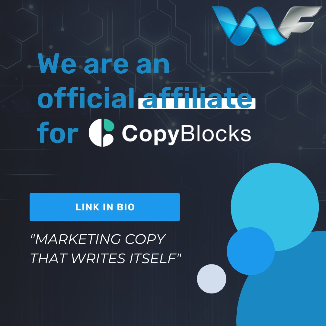 WebForceMedia's tweet image. Have you heard the news?! 🍾

We are an official affiliate for CopyBlocks - the A.I marketing tool that writes copy for you!

#WebForceMedia #CopyBlocks #DigitalMarketing #CopyWriting