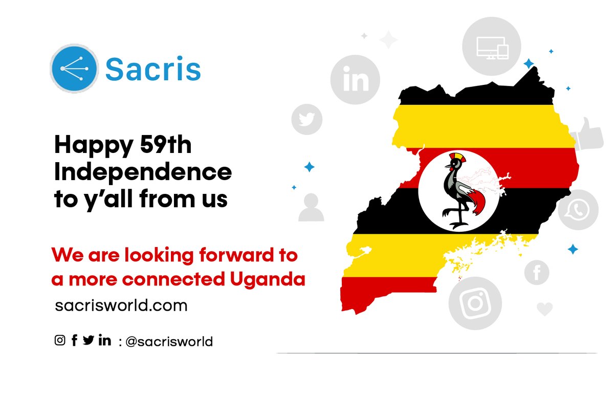 sacrisworld's tweet photo. We are looking forward to a more connected Uganda.
#UgandaAt59
#SacrisDigital https://t.co/f2udfYAEUT
