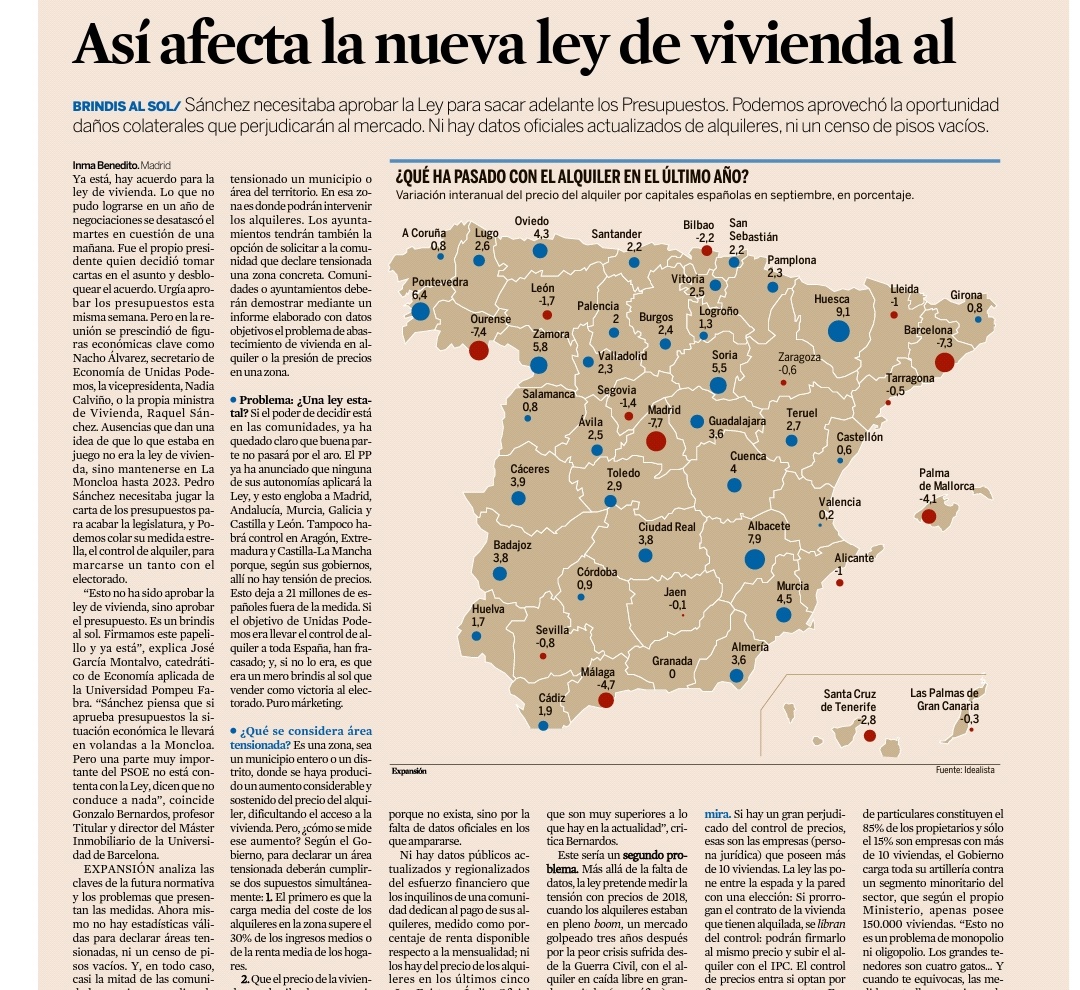 toribiobea's tweet photo. Este análisis de @expansioncom explica las dificultades para la aplicación de las medidas que se quieren incluir en la ley de #Vivienda. No se pierdan el arranque de la crónica de @BeneditoInma! #alquiler https://t.co/C6WrWFE15o