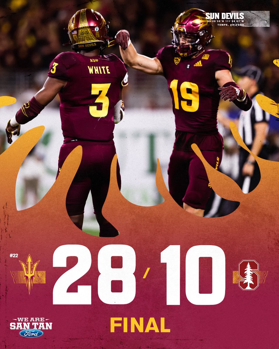 ASUFootball's tweet photo. 😈 SUN DEVILS WIN 🔱 https://t.co/0fTXWVdvfi