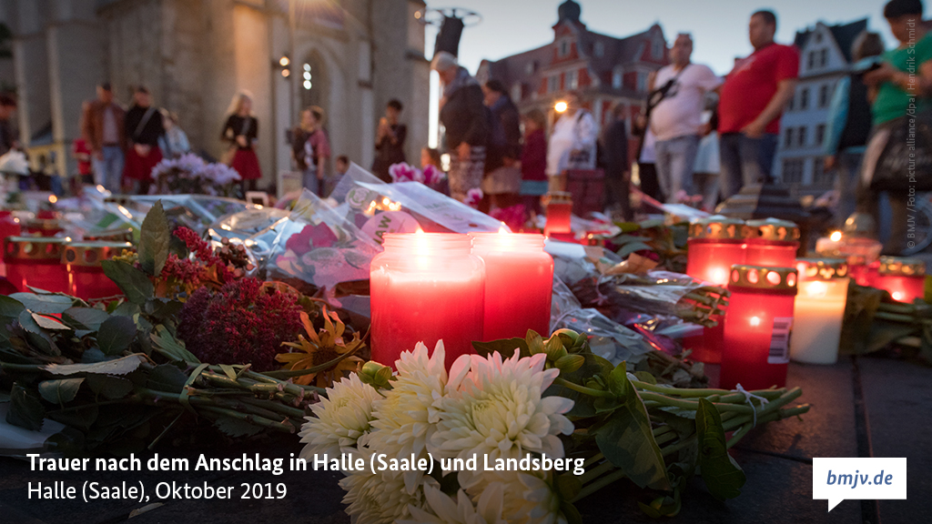 Trauer nach dem Anschlag in Halle (Saale) und Landsberg
Halle (Saale), Oktober 2019