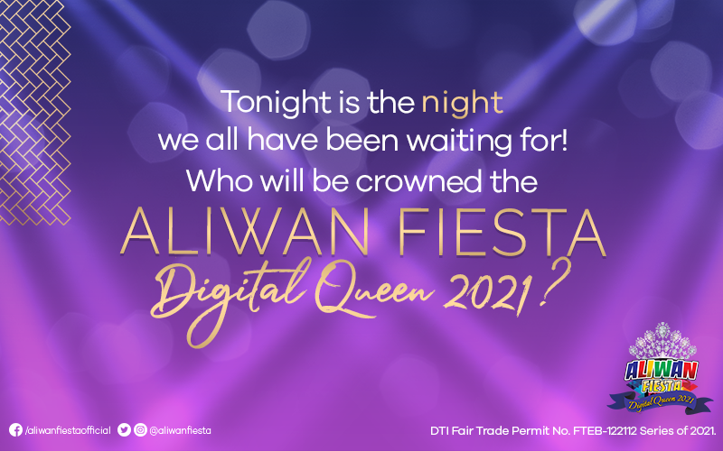 aliwanfiesta's tweet photo. A new queen will be crowned tonight at 7pm! Don't miss it!
#AliwanFiestaDigitalQueen2021 #QueensforaCause https://t.co/e2q9s8WxK2