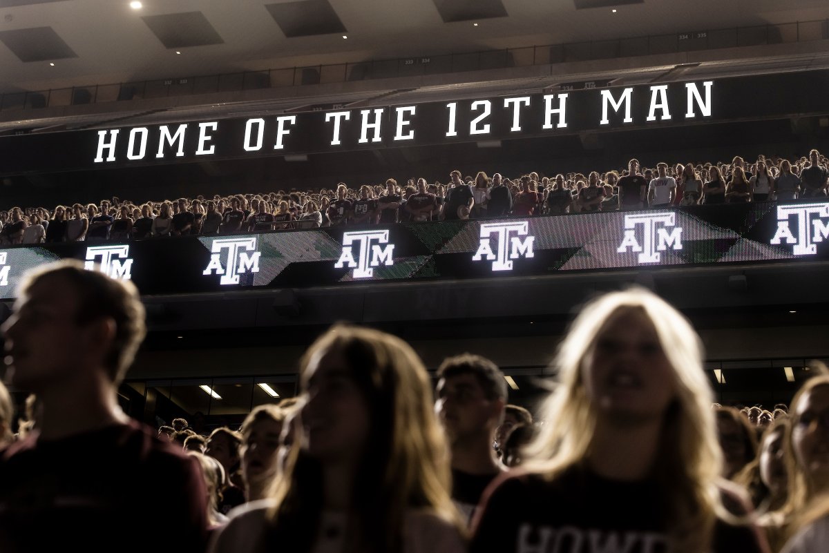 TAMU's tweet photo. The #12thMan showed up for tonight's #MidnightYell! 🗣️

We'll see — and hear — you in Kyle tomorrow, Aggies! #BTHOalabama https://t.co/NlSwYmLDyd