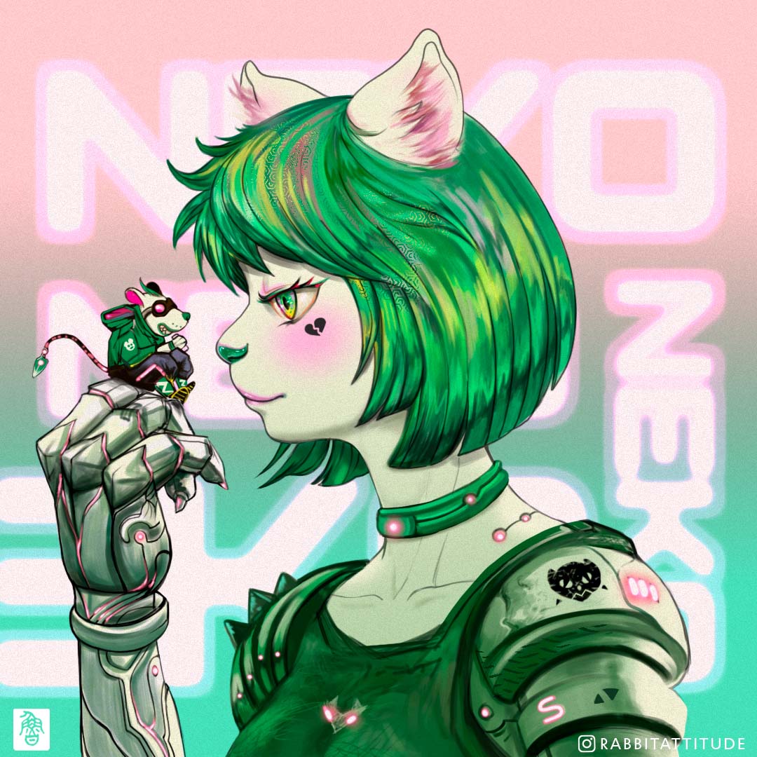 <a href="/SIPHERxyz/">Holland Santos</a> <a href="/AskTinNguyen/">TIN | Sipher Odyssey & Ather Labs</a> #sipherxyz #neko #sipherneko #nft These exercise took me out of my comfort zone, i don't draw cats at all only because of Sipher project lately... i have more to come. This is the still image version. Animation coming soon :-)