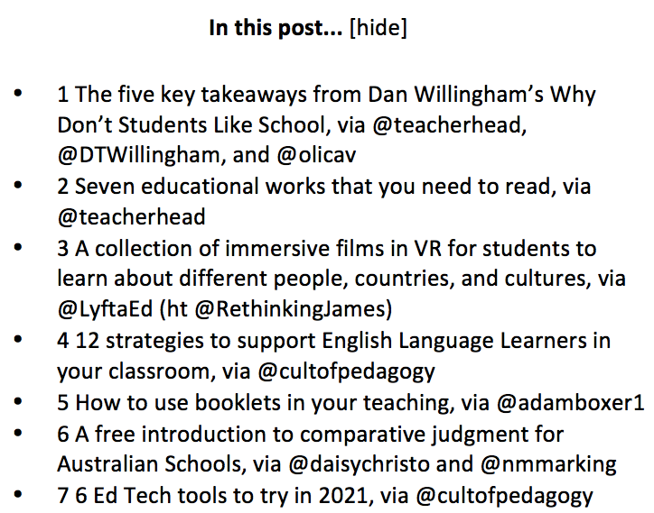 Seven educational works that you need to read, via <a href="/teacherhead/">Tom Sherrington</a>. That, plus more, in this week’s Takeaways ollielovell.com/tot/105/