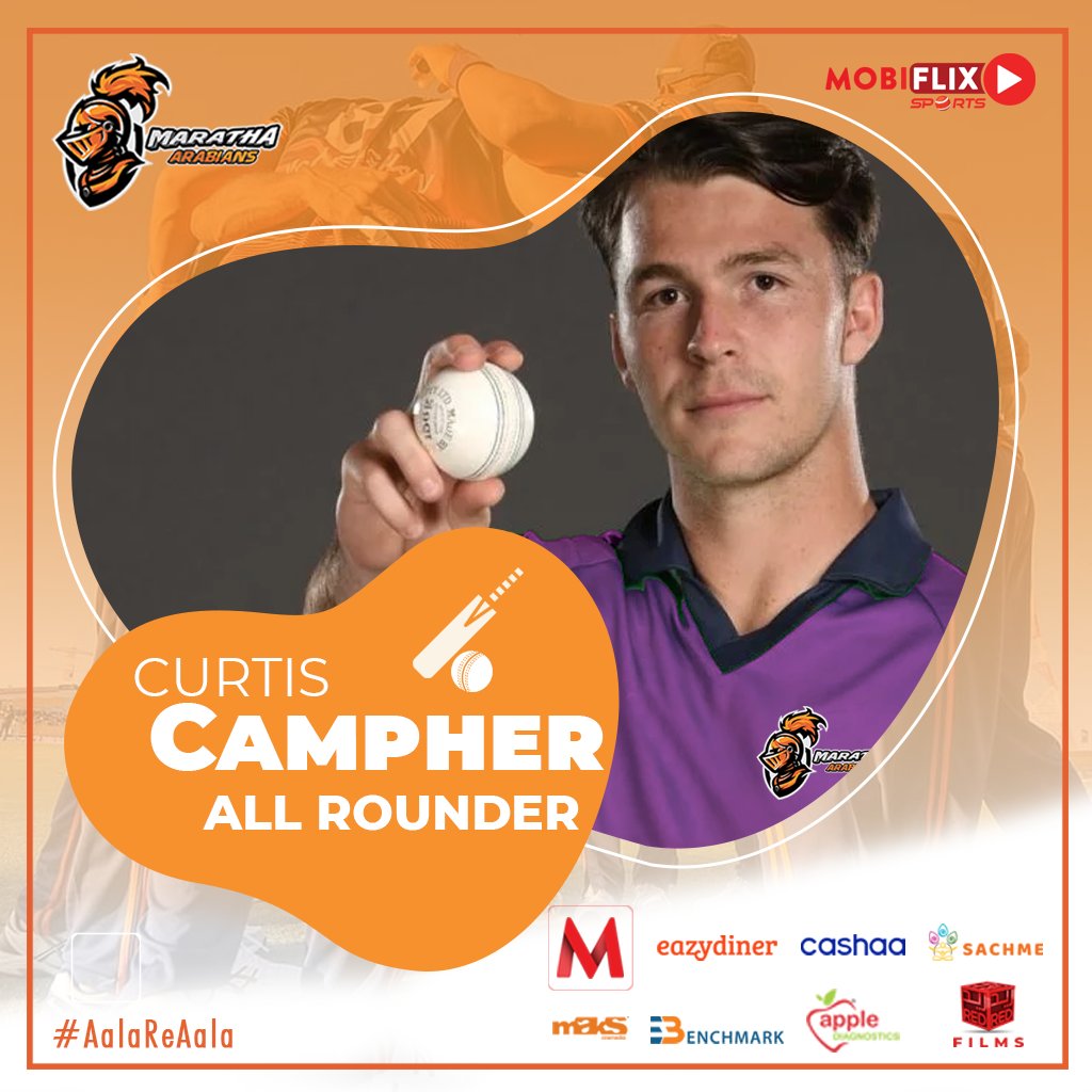 All rounder <a href="/curtis_campher/">Curtis campher</a> has been snapped up by Maratha Arabians for <a href="/T10League/">T10 Global</a>  in Season 5.
Champions are back..

#cricket #cricketer #cricket🏏 #cricketlovers #dubai #dubailife #icc #ICC #india #indian #uae #cricketfans #cricketlover #abudhabi #T10 #corporate #business