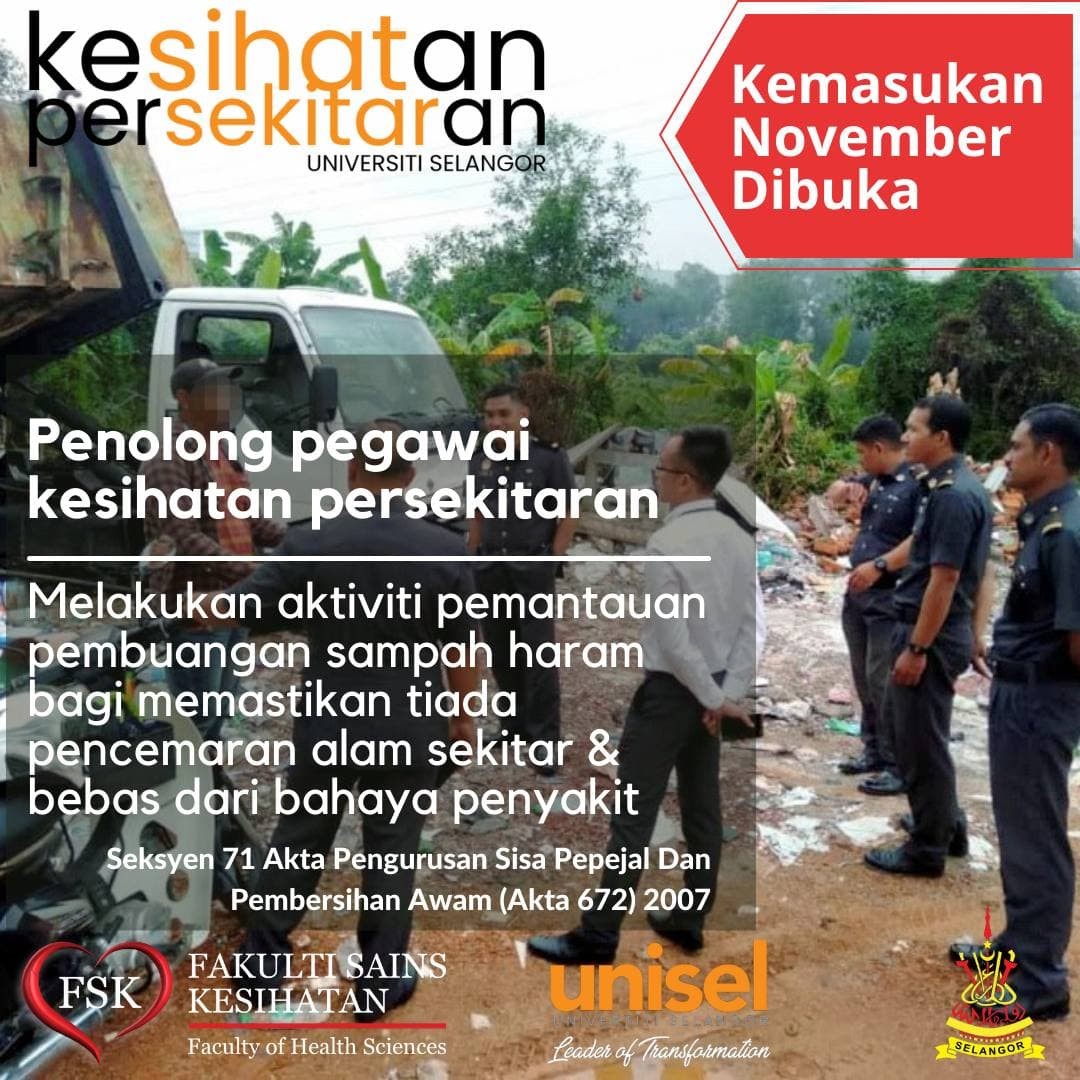 keeper_unisel's tweet photo. KHAS UNTUK LEPASAN SPM
.
DIPLOMA KESIHATAN PERSEKITARAN di Universiti Selangor.
Kampus : Unisel Seksyen 7 Shah Alam, Selangor
Kemasukan : November 2021
.

SEBARANG PERTANYAAN
Klik link berikut:
https://t.co/dNARe9f4pv
.
#environmentalhealth 
#kesihatanpersekitaran https://t.co/TrsfTmgucX