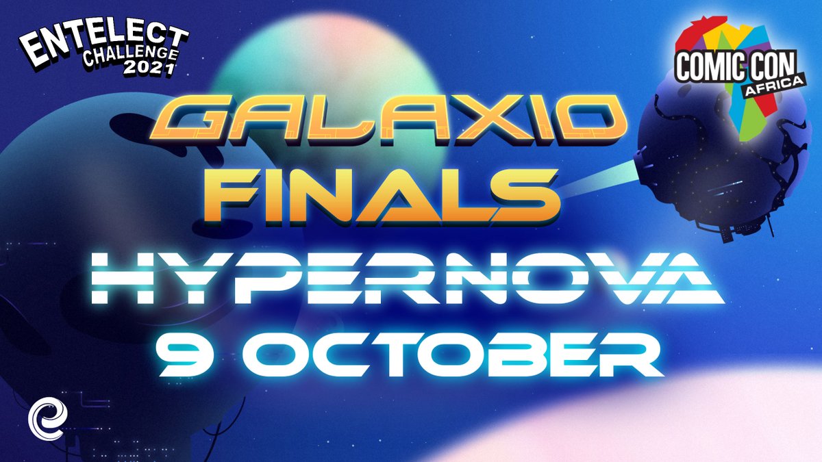 Entelect's tweet photo. Tune in to YouTube at 12pm today as the battle between BOTS unfolds and we announce this year's winner and champion of the Entelect Challenge - Galaxio! https://t.co/Nd8dYLD6MC or watch @ComicConAfrica Twitch channel. @KFCSA is also giving away some awesome vouchers today. https://t.co/KcTaq9JKao