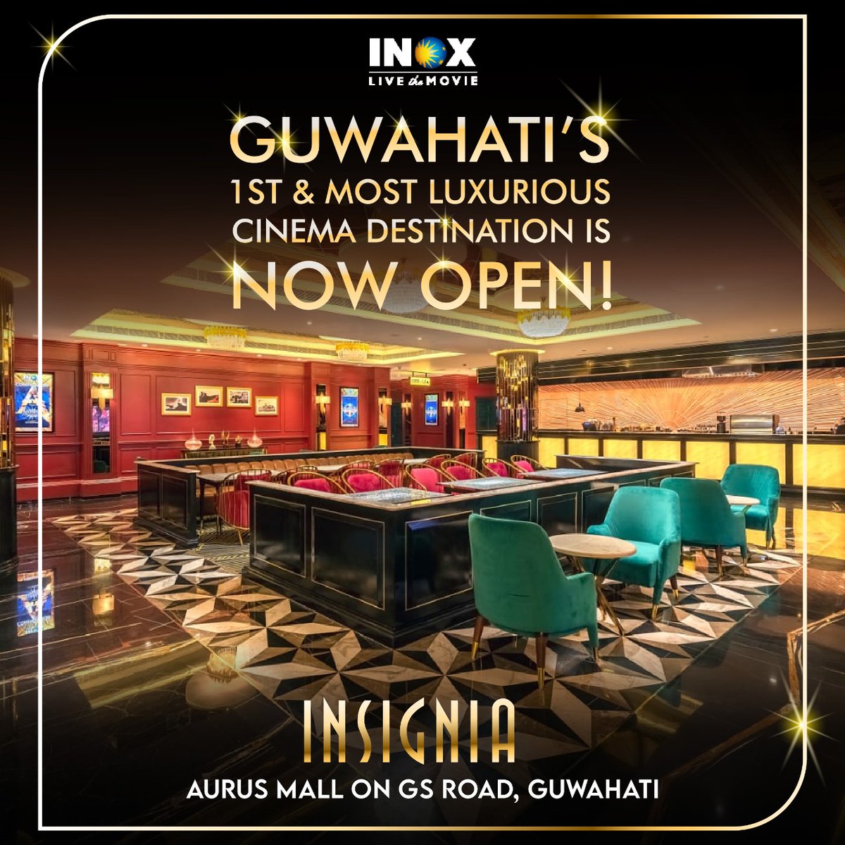 INOXMovies's tweet photo. We present, Guwahati's first and most luxurious #INOX, located in Aurus Mall, GS Road. #Guwahati movie lovers can now enjoy the latest movies in this lavish 4-screen multiplex, with gourmet food delivered to their leather recliners. Welcome to the 156th INOX in India! https://t.co/kIMoNidKnB