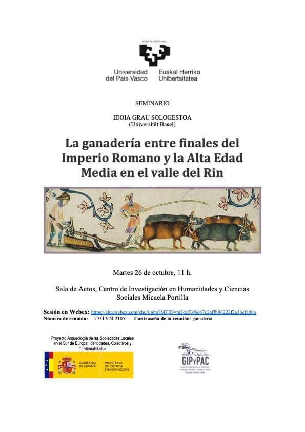 IdoiaGrau's tweet photo. El martes 26 de octubre, a las 11h, daré un seminario sobre algunos resultados del proyecto #MSCA #ZooRoMed en la UPV-EHU. Contenta de volver a mi antigua "casa"! https://t.co/6aZBgIRAJY