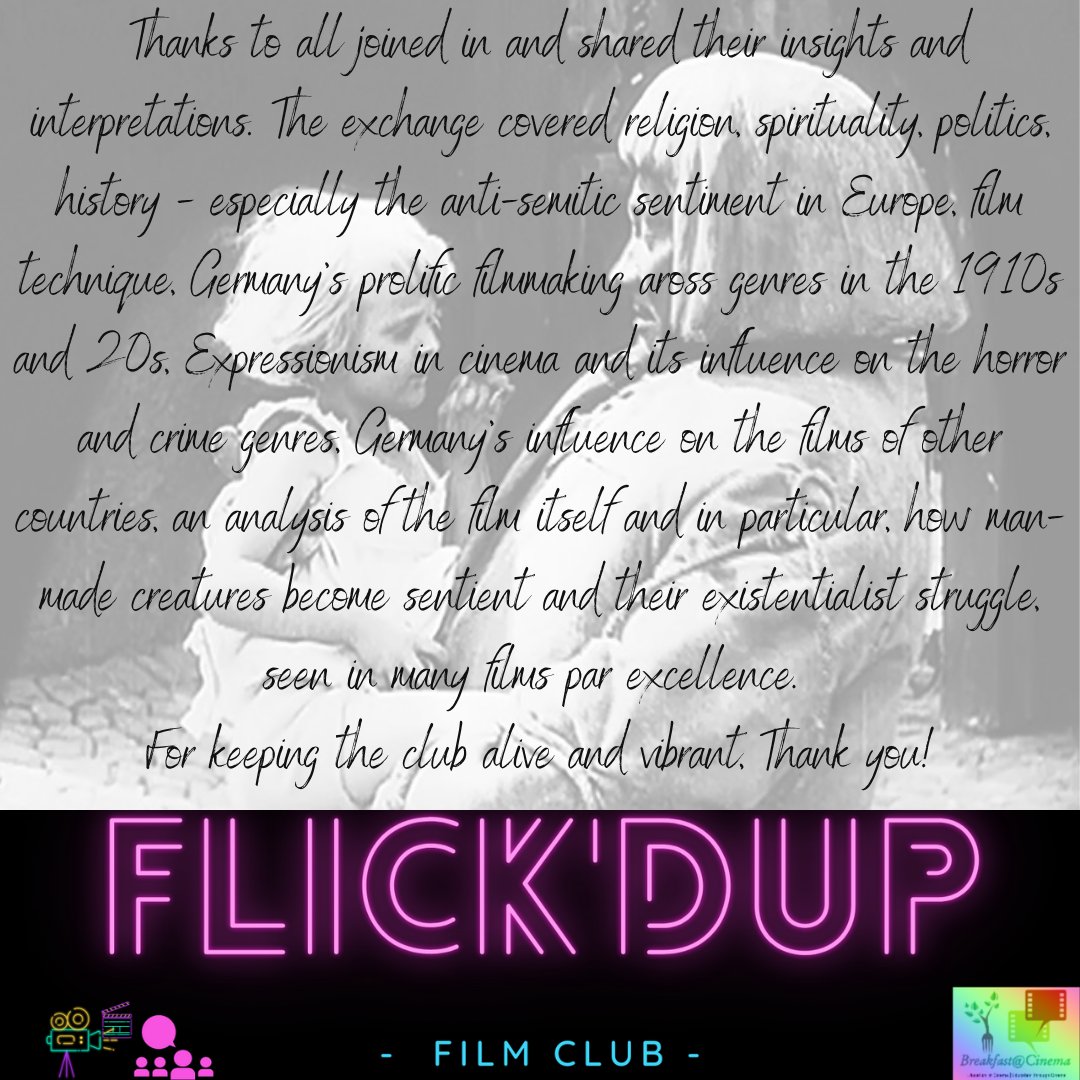 BreakfastAtCine's tweet photo. Thank you!

#Flickdup #FilmClub #TheGolem #PaulWegener #CarlBoese #GermanCinema #Germany #Expressionism #horror #fantasy #blackandwhite #silent #cinema #movies #films #filmschool #online https://t.co/Em3MyMOsDx