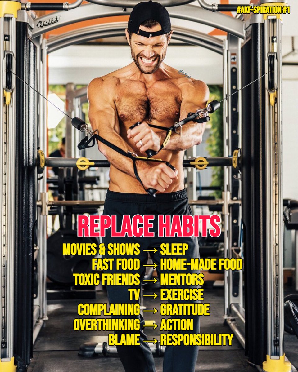 Franki3W's tweet photo. #AKFSpiration #1
Be like #JaredPadalecki, Replace Habits.
#alwayskeepfighting #sleep #mentors #exercise #gratitude #action #responsibility #mindset #positiveattitude #goals #homemadefoods @jarpad #youcandoit #StrengtheLecki #PadaPower #ReplaceHabits #MensHealth #gomantra https://t.co/Q5xgCQcLtN