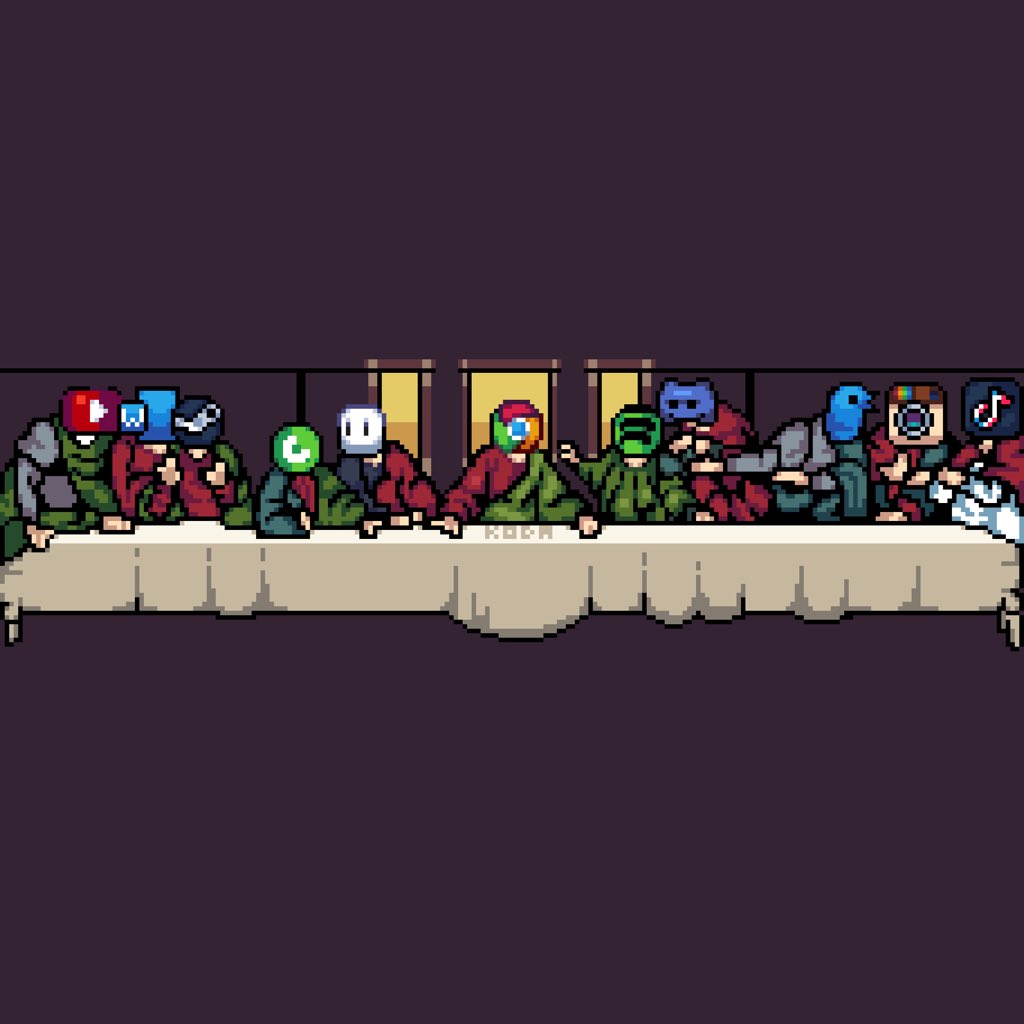 KodaSodaMan's tweet image. The Last Supper of the #ComputerIcons

#pixeldailies @Pixel_Dailies #pixelart #ドット絵 

Each icon is 32x32 or less