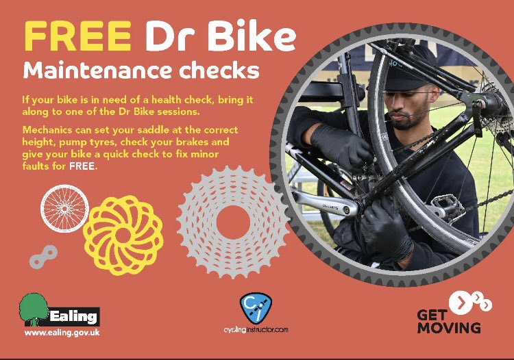 JJM_Ealing's tweet photo. #Pitshanger #GBHighSt #PitshangerLane residents FREE bike check from @EalingCouncil's Dr Bike with @cicom today Saturday, 9th October @ 10am-1pm on #HavenGreen @EalingCyclists @EalingLearning #cycling #BikeHealthCheck #StaySafe #KeepActive #Autumn #BikeIsBest #PerfectTimeToCycle https://t.co/ITj6UDTZWL