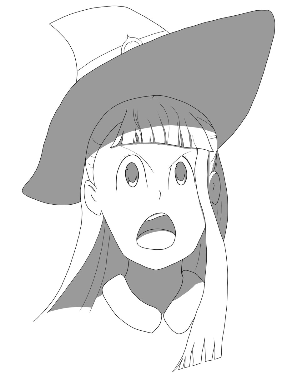 OctopusStraps's tweet image. Day 8 of #drawtober, Akko is angry about something.  #LittleWitchAcademia
