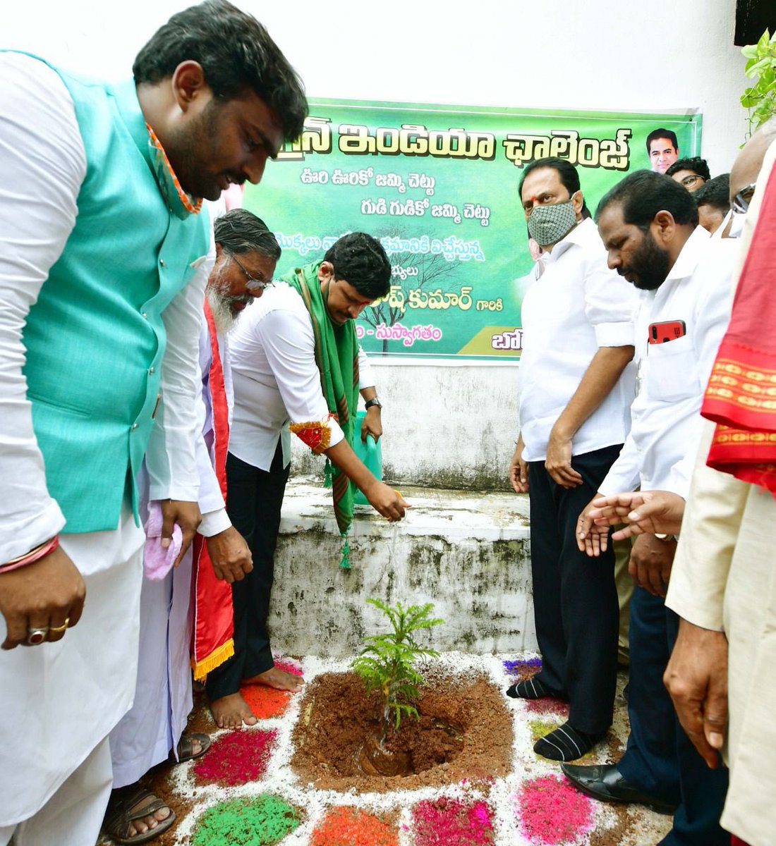 SantoshKumarBRS's tweet photo. Had an opportunity to plant saplings at #Mandir #Masjid &amp; #Church accompanied by Pujaris Imams &amp; Fathers along with @magantigopimla &amp; @Babafasiuddin.
It’s an important act of showing that Mother Nature has no religion and giving a message that evary human being has to protect it. https://t.co/mgnyVNx27l