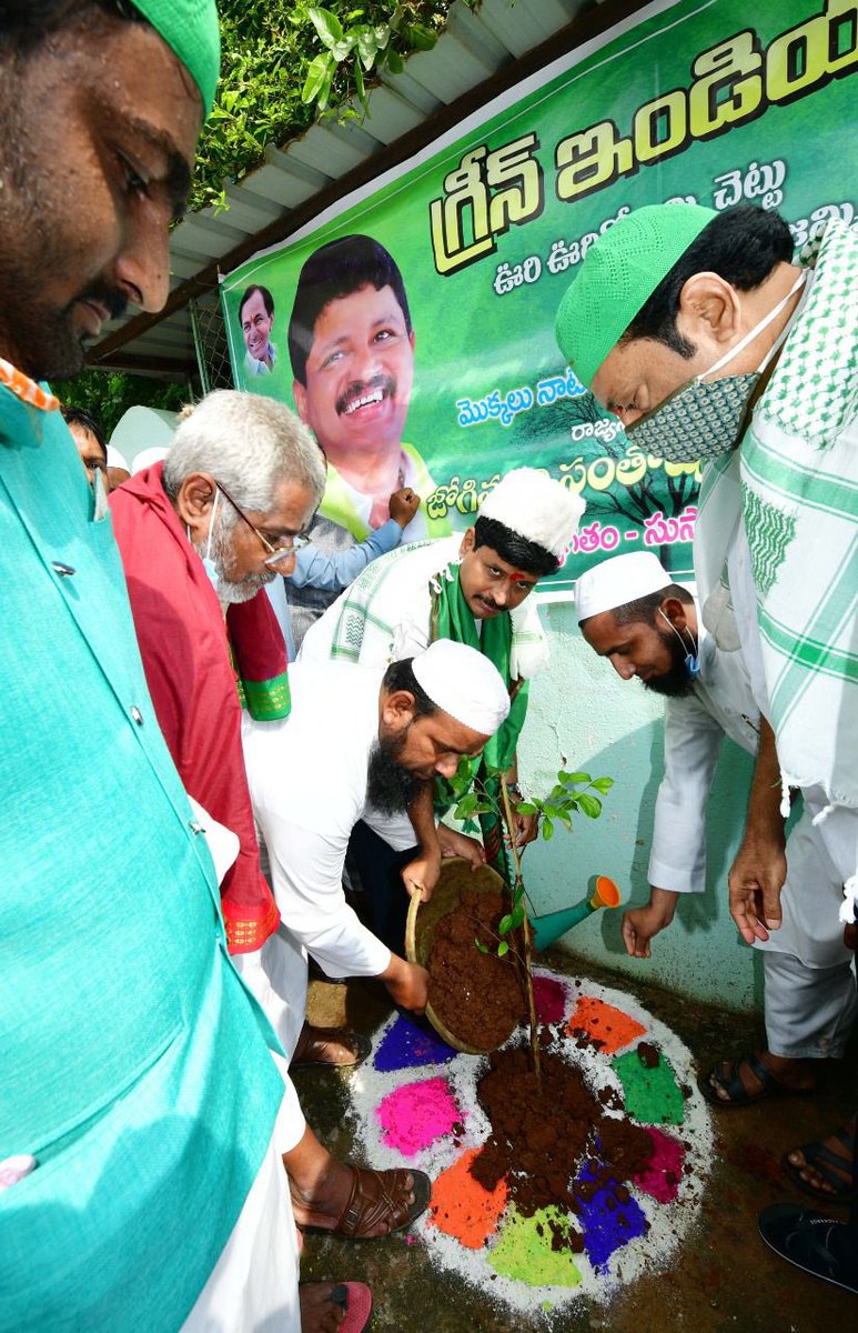 SantoshKumarBRS's tweet photo. Had an opportunity to plant saplings at #Mandir #Masjid &amp; #Church accompanied by Pujaris Imams &amp; Fathers along with @magantigopimla &amp; @Babafasiuddin.
It’s an important act of showing that Mother Nature has no religion and giving a message that evary human being has to protect it. https://t.co/mgnyVNx27l
