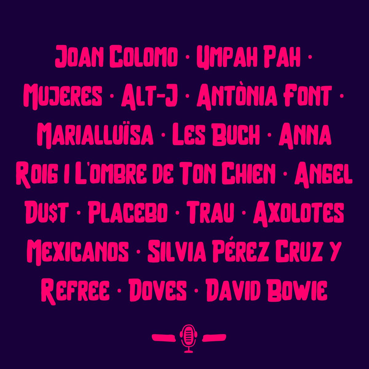 Aló! Us compartim la playlist del nostre segon programa a <a href="/radiogelida/">Ràdio Gelida</a> ... Una llista variadeta amb <a href="/colomomusica/">joan colomo</a>, <a href="/AdriaPunti/">Adrià Puntí</a>, <a href="/les_buch/">Les Buch</a>, <a href="/marialluiisam/">Marialluïsa 🌿</a>, <a href="/axolotesbanda/">Axolotes Mexicanos</a>  o <a href="/traubanda/">Trau</a> al capdavant!

📻 L'enllaç: acortar.link/psfMbL