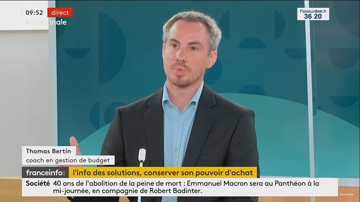Passionné de franceinfo: (@ffranceinfo) on Twitter photo 📺 "L'info des solutions" avec <a href="/CamilleGrenu/">Camille Grenu</a> sur #franceinfo !
Comment conserver son pouvoir d'achat ?
Réponse avec :
👉 <a href="/matthieuguber/">Matthieu Guber</a>, journaliste chez ONPDP
@pigeonsftvslash.
👉 <a href="/delphinepinon/">Delphine Pinon</a>, créatrice du podcast "budget chéri".
👉 @TomaBertin, coach en gestion de budget. 📺 "L'info des solutions" avec <a href="/CamilleGrenu/">Camille Grenu</a> sur #franceinfo !
Comment conserver son pouvoir d'achat ?
Réponse avec :
👉 <a href="/matthieuguber/">Matthieu Guber</a>, journaliste chez ONPDP
@pigeonsftvslash.
👉 <a href="/delphinepinon/">Delphine Pinon</a>, créatrice du podcast "budget chéri".
👉 @TomaBertin, coach en gestion de budget.