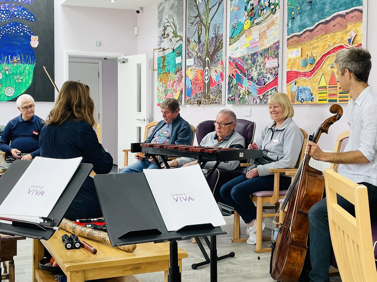sinfoniavivauk's tweet photo. Had a wonderful final day of #ExtraOrdinarySV workshops @PeacefulPlace96 & @carerschoices before our celebration concert tomorrow. Beautiful musical connections, stunning improvisations & the most extraordinary gift from an incredible person at Peaceful Place #Basildon #Dementia https://t.co/kQnakOKlw8