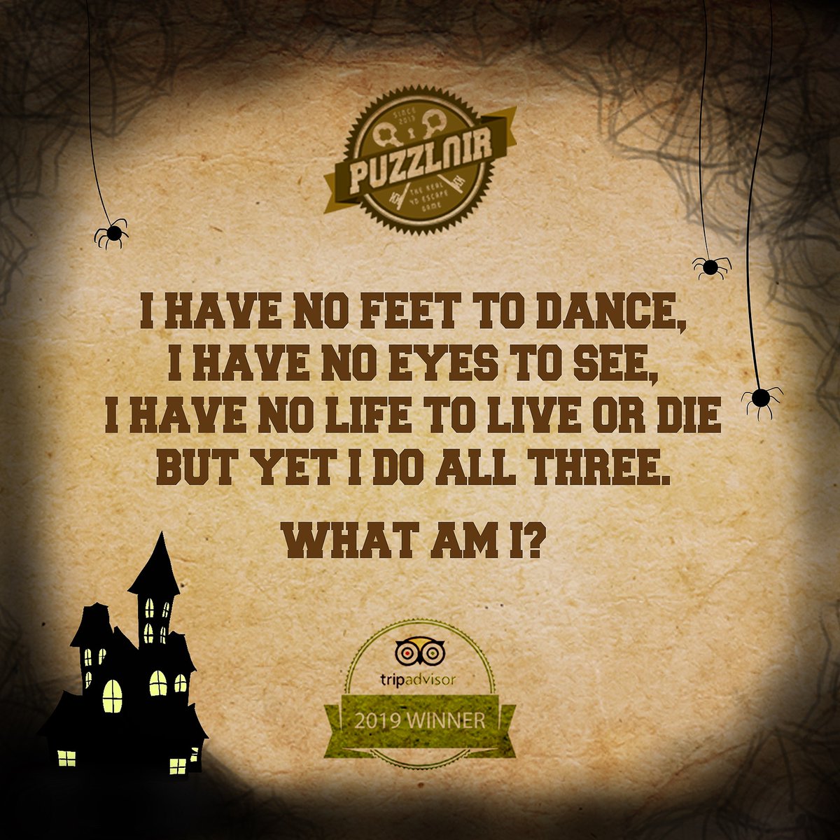 Can you solve our spoooooky Saturday riddle? 👻

#autumn #fall #autumnvibes #october #autumncolors #halloween #spooky #pumpkin #spookyseason #happyhalloween #trickortreat #scary #halloweendecor #witch #creepy #ghost #escaperoom #escapegame