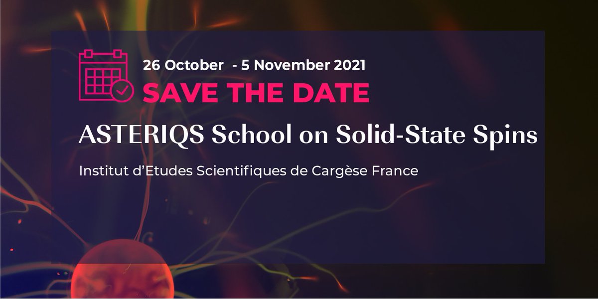 QuantumFlagship's tweet photo. The #ASTERIQS school on solid-state spins, dedicated to the emerging field of quantum sensing, is coming on this October!

📅 October 26 to November 5
Find more ⚛️ https://t.co/oK5lED0iGn https://t.co/cpnIE8Cwvf