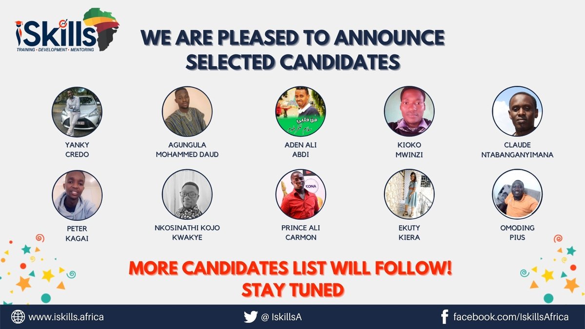 IskillsA's tweet photo. We are pleased to announce selected candidates:
More candidates will be revealed soon! Stay Tuned! https://t.co/jlV9i5GXEw