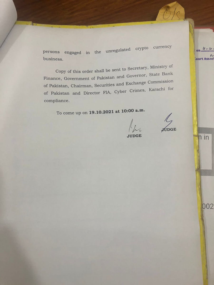19th OCT. will be an important date- 
My objective is to bring all international crypto exchanges in Pakistan , get them registered at SECP , make them open an office here and these foreign exchanges should pay taxes along with Pakistanis getting a chance to launch their business