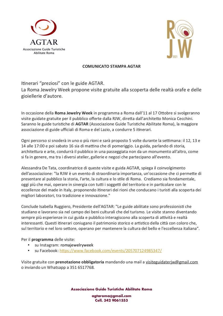 agta_guide's tweet photo. Oggi alle 11:00 a @palazzomerulana la conferenza stampa della #RJW #RomaJewelryWeek. Sono a cura di  AGTAR i percorsi guidati che animeranno la manifestazione, coordinati dalla nostra Alessandra De Tata. https://t.co/ty7A6DNlcs