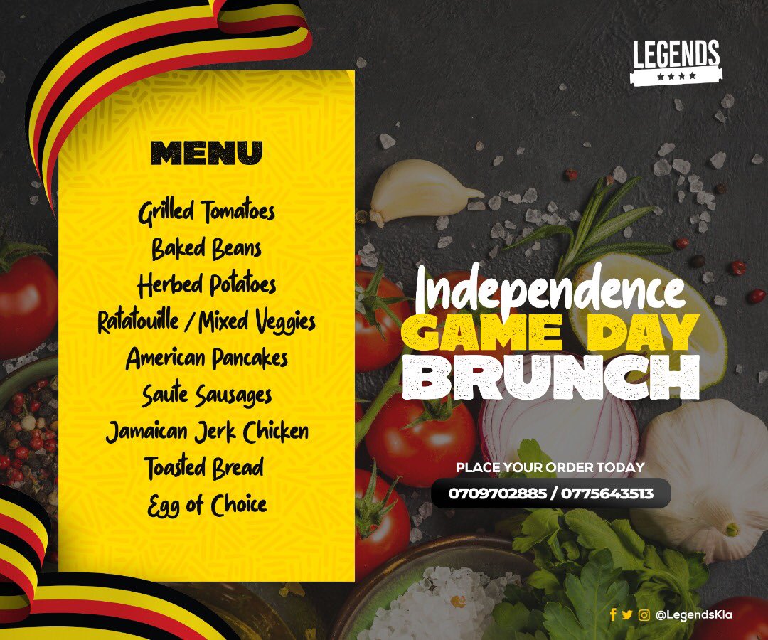 We have rounded up some of the best delicious options that your celebration can’t do without. Let’s brunch today😋😉#LegendsBrunch 

For reservations |0709702885 | (WhatsApp)0775 643513