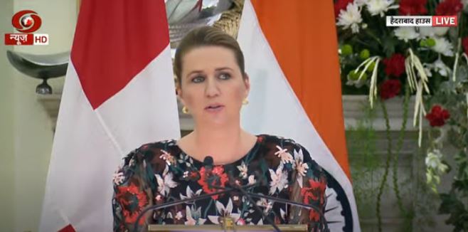 Denmark PM Mette Frederiksen says, India, Denmark are two democratic nations and both believe in international system based on rules. The cooperation between India, Denmark is a great example of how green growth and green transition can go hand in hand. #GreenStrategicPartnership