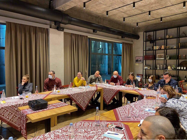 GFSIS_official's tweet photo. #Happeningnow A group of public servants (13th cohort) attending the training on Improving Negotiation Skills by Tato Sikharulidze.
We would like to thank @SwedeninGE and @Sida for their continued support.
#Swedishembassy #Fundedbysweden #CBGL #Rondelifoundation https://t.co/wot5N7NeDM