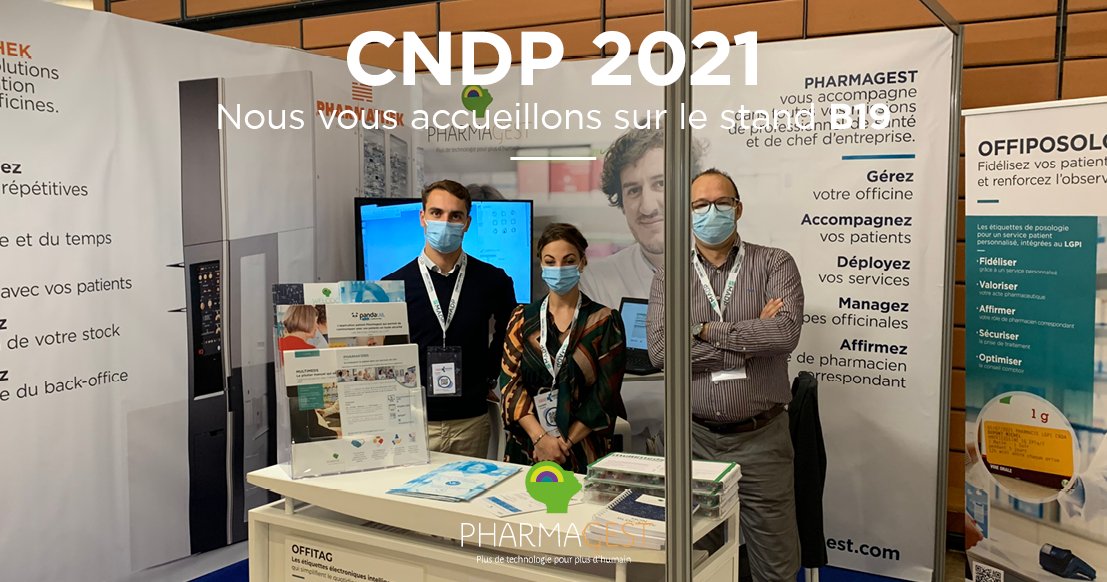 Pharmagest's tweet photo. [CONGRÈS NATIONAL DES PHARMACIENS]
Toute notre équipe vous attend avec le sourire (sous le masque) sur notre stand B19 au @CNDPharmaciens aujourd’hui et demain !

À tout de suite ! https://t.co/lk96wcmHiV