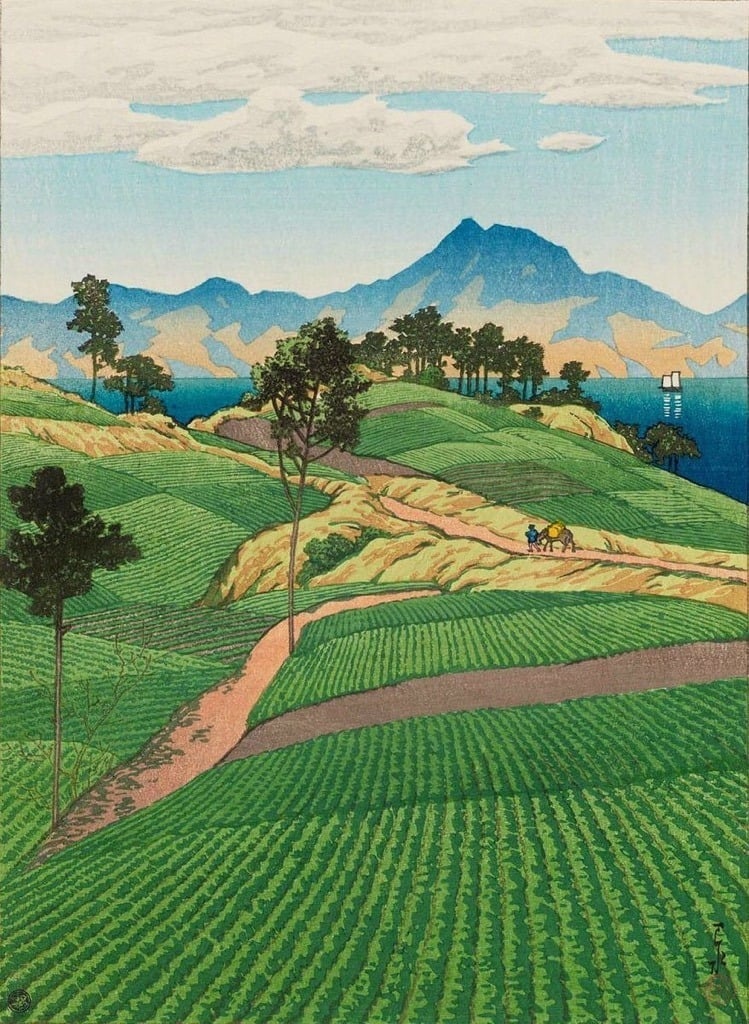 Hasui Kawase (1883-1957)
Onsen range seen from Amakusa, 1922