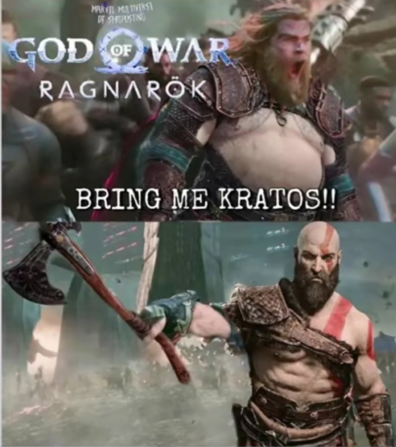 bring me Kratos #GodofWarRagnarok #Kratos #thor #GodofWar #Memes https://t.co/mRVPluVlO0