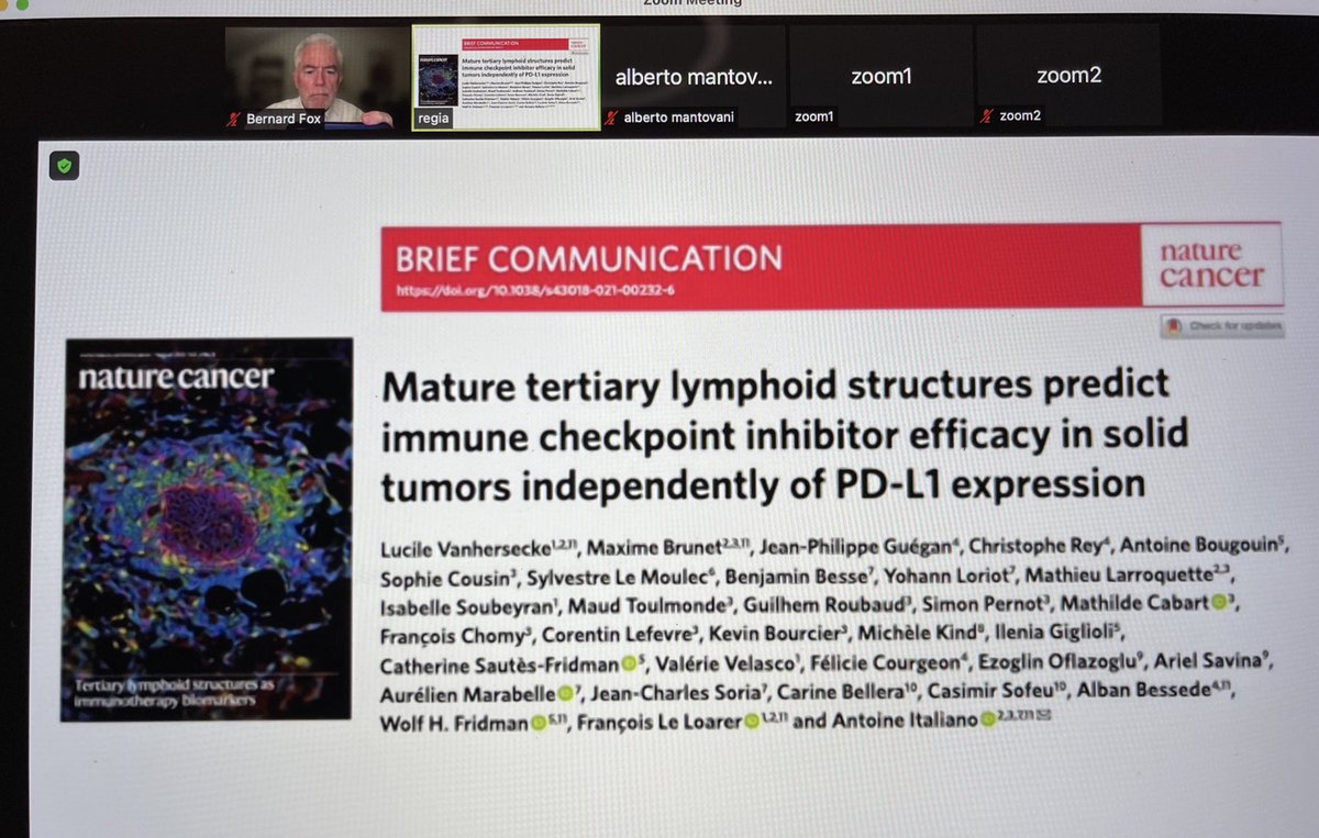 BernardAFox's tweet photo. 💥B cells, B cells, B cells! PREDICTIVE BIOMARKER! The AMAZING Prof Wolf Fridman Pulls it together &amp; Lays it all out! Another video you need to watch @ #ThinkTank2021 @NIBITSIENA / reviews @JenWargoMD &amp; @BcellBruno Imp 4 #cancer #immunotherapy @WICouncil @parkerici @sautesfridm https://t.co/FahlQRH2dJ