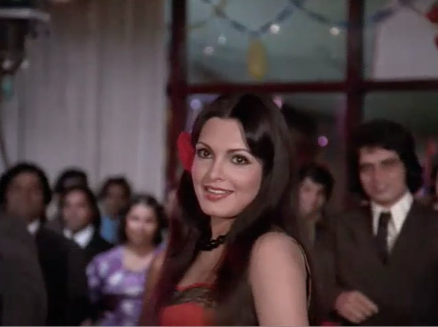 parveen babi red dress 90s bollywood salwar kameez