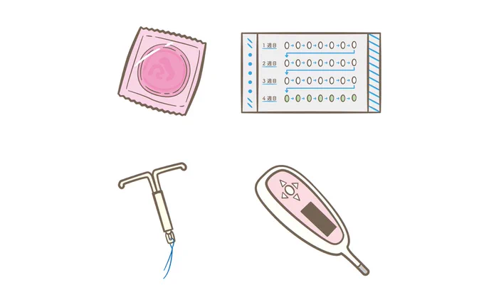 避妊具のイラストです。
コンドーム、経口避妊薬(ピル)、体温計、子宮内避妊器具(IUD)があります。

#フリーイラスト 
#フリー素材

看護師🎨イラスト集
さまざまな避妊具のイラスト
https://t.co/Cyu4FX104N 