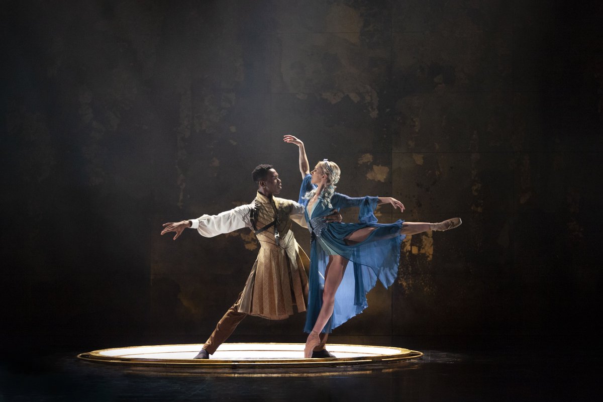 ⭐️⭐️⭐️⭐️ The Stage See Merlin's enchanting adventure take to the stage, book your tickets now to this mystical performance. northernballet.com/merlin Mlindi Kulashe and Antoinette Brooks-Daw in Merlin. Photo Caroline Holden.