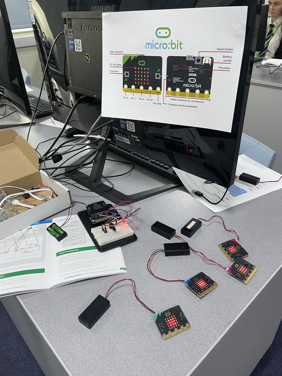 WingfieldICT's tweet photo. We are ready to welcome Y4/Y5 in Computing. We have Microbits, Scratch, Code Combat and Photoshop for you to get creative with. Our lovely Y11 students are also here to help you @WingfieldAcad https://t.co/93I6pulqey