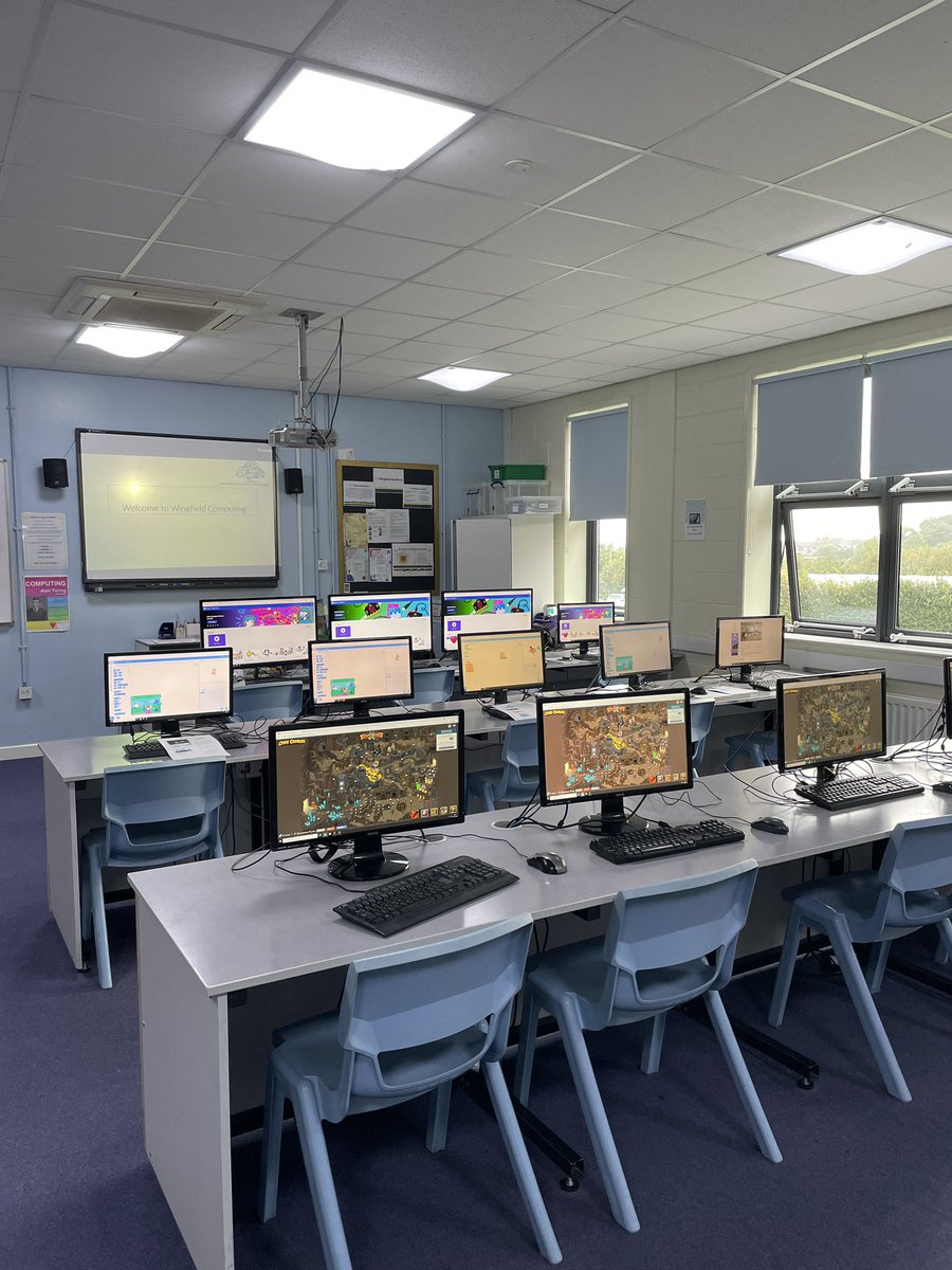 WingfieldICT's tweet photo. We are ready to welcome Y4/Y5 in Computing. We have Microbits, Scratch, Code Combat and Photoshop for you to get creative with. Our lovely Y11 students are also here to help you @WingfieldAcad https://t.co/93I6pulqey