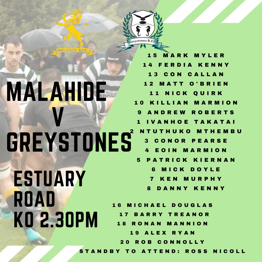 GreystonesRFC's tweet photo. ***GAME DAY*** Your senior squad travel to @malahiderfc for the first Away match of the #aildiv2b season ~ same weather as our last visit, wishing the squad all the best for the same result!
@energiaireland #PositiveEnergy #toughplacetogo #wellies #greatstartshere https://t.co/kRaIN4aNn0