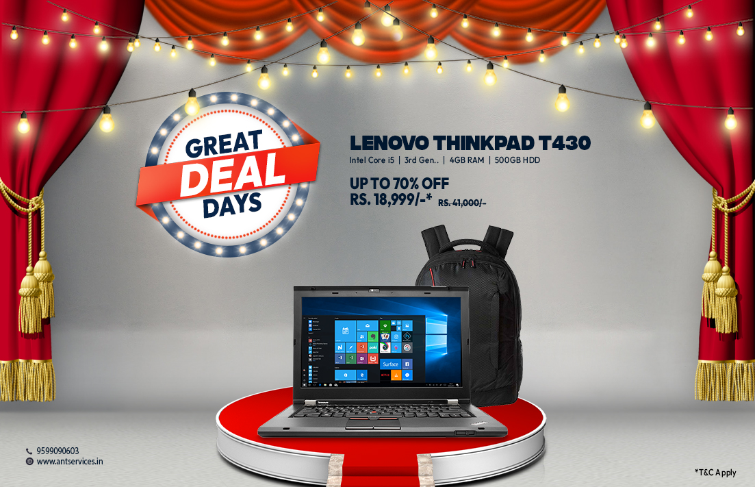 Great Deal Days Offer 4th..

#antsale #festivalsale #offers #greatdeals #greatoffers #refurbishedlaptops #refurbisheddesktop #sale2021 #workfromhome #dealdays