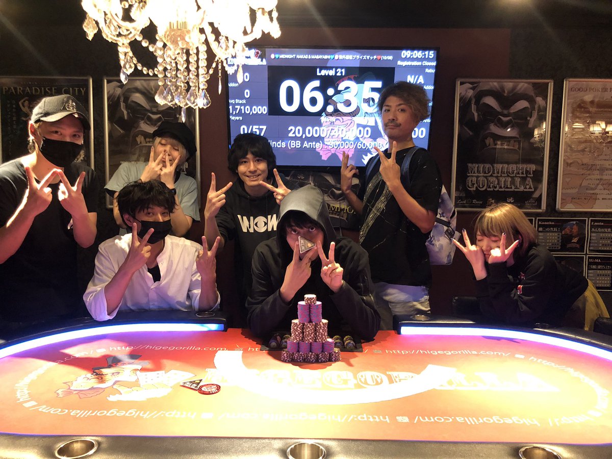 higegorilla99's tweet image. 🌙MID NIGHT🌙
㊗️NAKAG &amp;amp; MASAYASHI㊗️

🏆 優勝 Z 様
🥈2位 ヒゲ侍 様
🥉3位 ぴー👾 様

57Eと大盛況‼️
優勝はチップ差で決められました🔥

錦糸町にオープン予定のJCIグループ系列店『DOUBLE POT』をどうぞよろしくお願いいたします🤩

#DOUBLEPOT
#錦糸町でポーカーしようぜッ