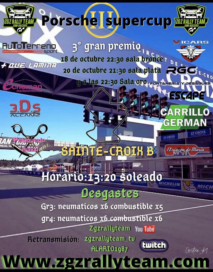 Siguiente Gran Premio de la Porsche supercup <a href="/ZGZRallyTeam/">ZGZ RALLY TEAM Simracers</a>